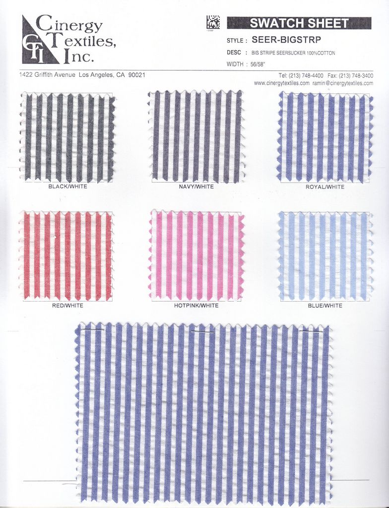 SEER-BIGSTRP / BIG STRIPE SEERSUCKER 100%COTTON