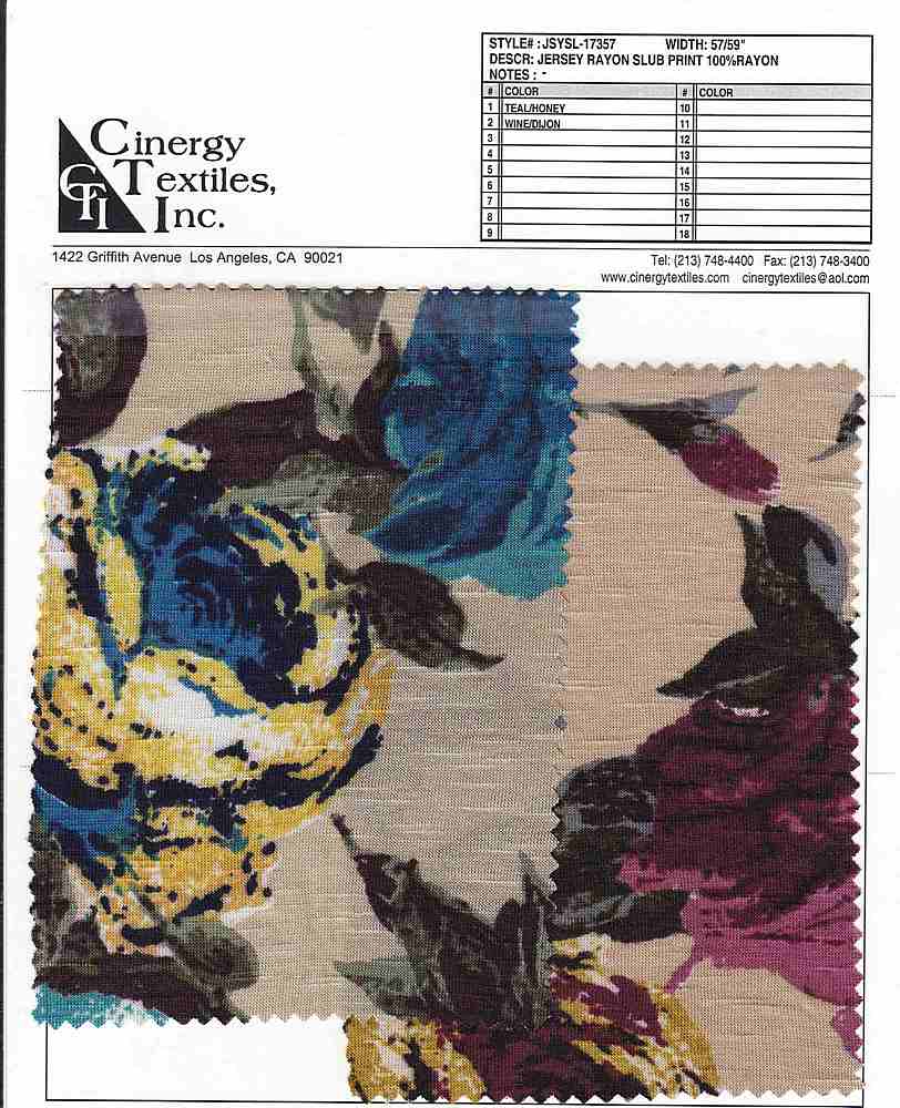 JSYSL-17357 / PRINTED SLUB JERSEY 100%RAYON