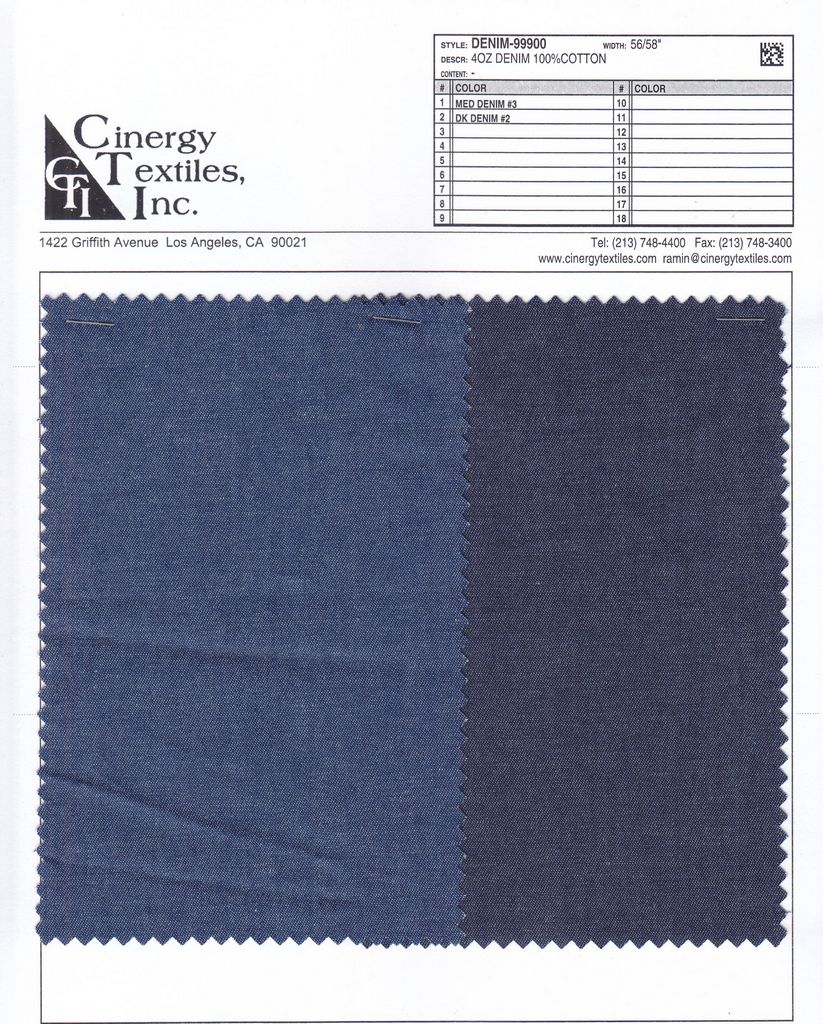DENIM-99900 / 4oz Denim 100%Cotton