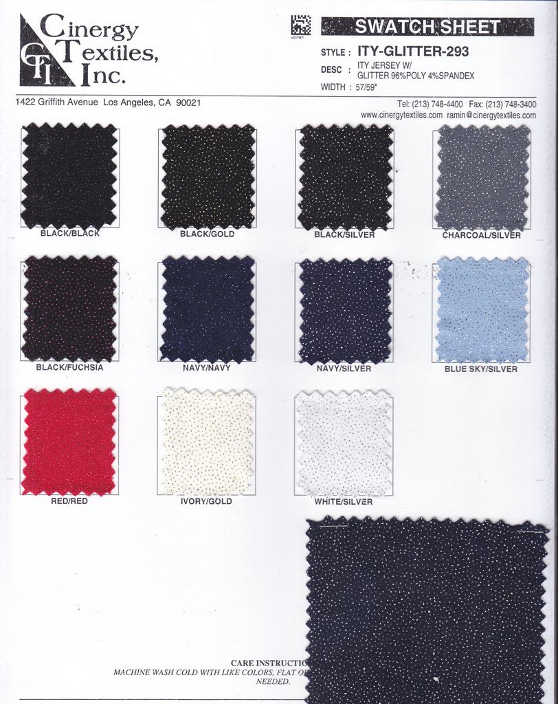 ITY-GLITTER-293 / ITY Jersey W/Glitter 96%Poly 4%Spandex