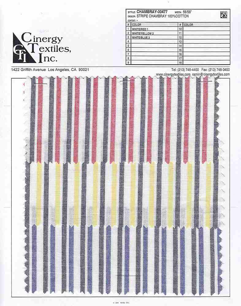 CHAMBRAY-30477 / Stripe Chambray 100%Cotton