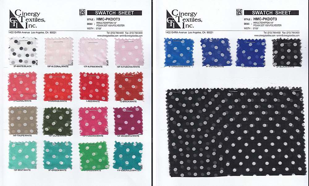 HMC-PKDOT3 / HIMULTICHIFFON 1/4" POLKO DOT 100%POLYESTER