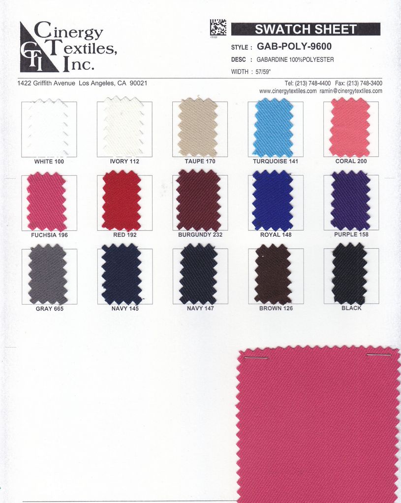 GAB-POLY-9600 / Gabardine 100%Polyester