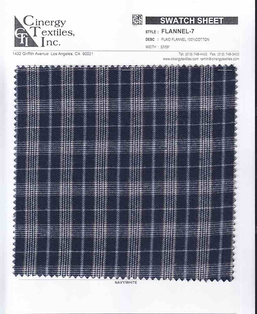 FLANNEL-7 / Plaid Flannel 100%Cotton