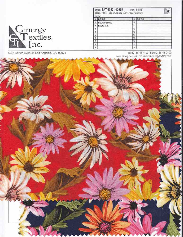 SAT-30521-12695 / Printed Sateen 100%Polyester