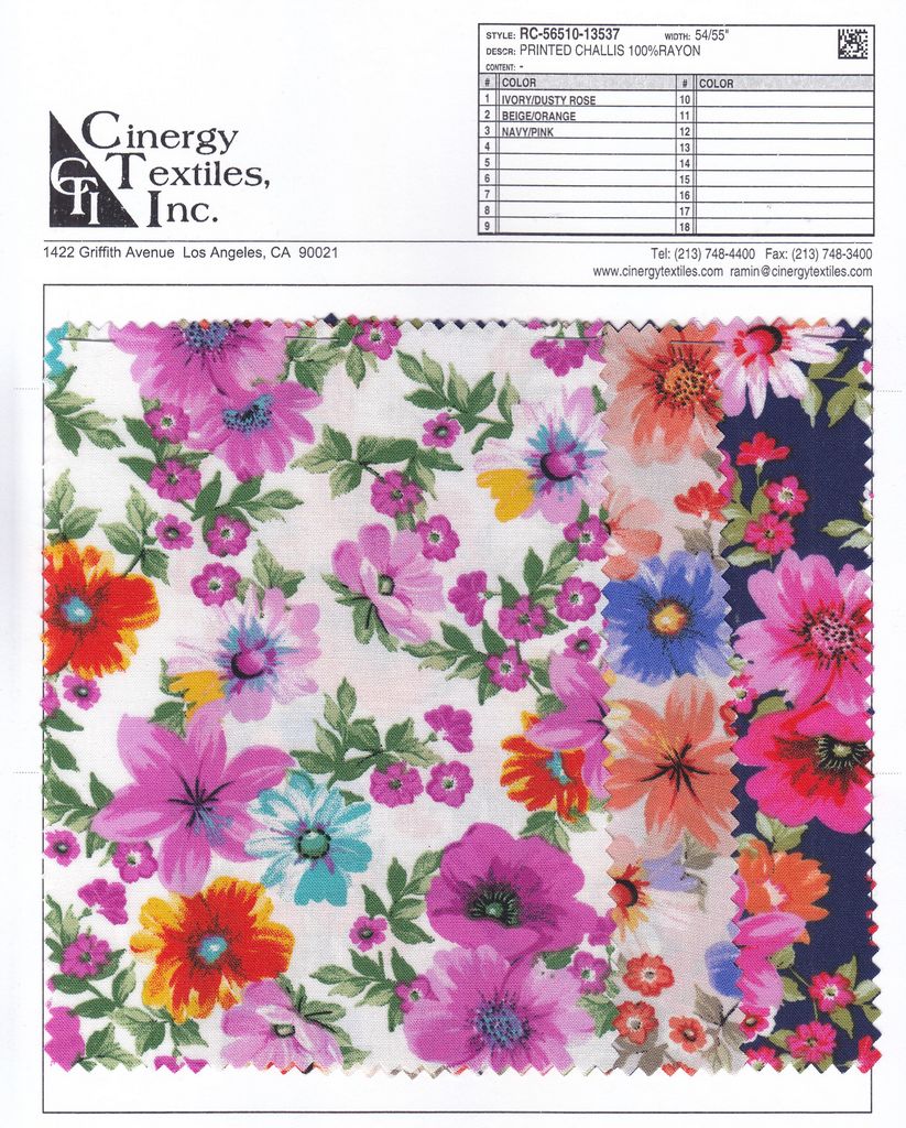 RC-56510-13537 / Printed Challis 100%Rayon
